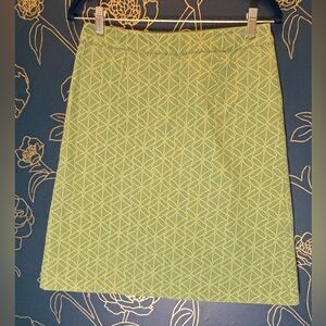 BODEN ☘️ soft green and yellow COTTON A-Line skirt UK 10/ US 6 print ☘️🌻